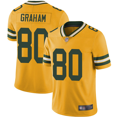 Green Bay Packers Limited Gold Men 80 Graham Jimmy Jersey Nike NFL Rush Vapor Untouchable